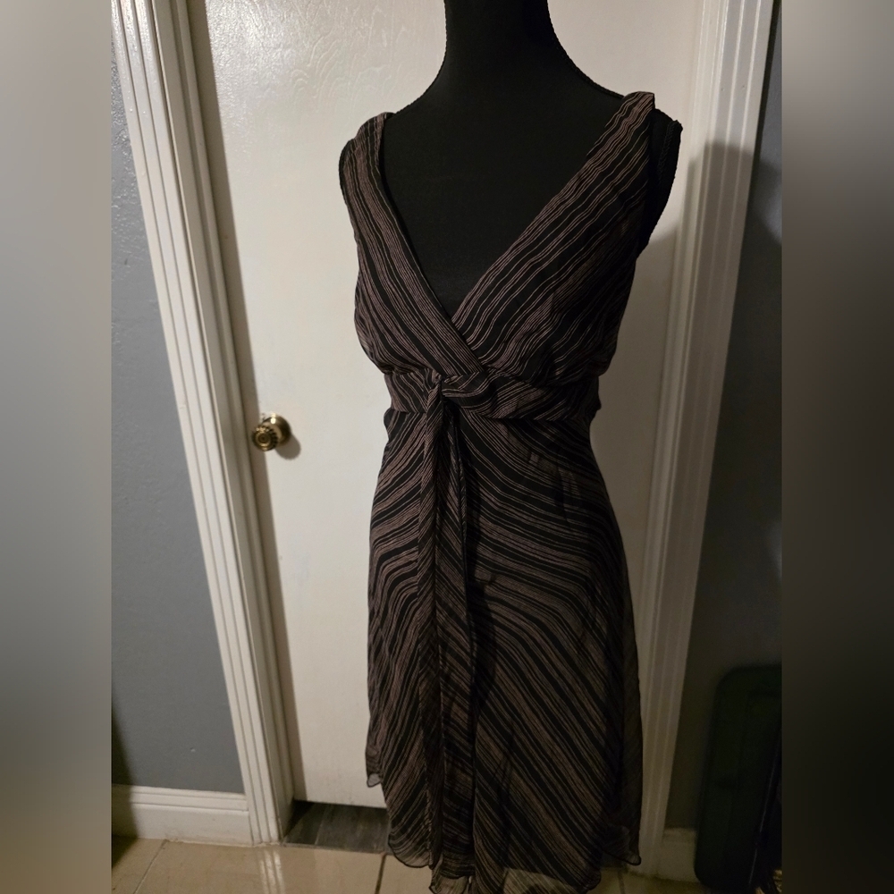 Bisou Bisou Black And Pink Striped Dress Size 10